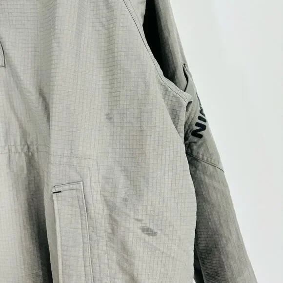 Vintage Nike Jacket Men’s Size Large Grey Hood Y2K Ripstop Windbreaker Parka